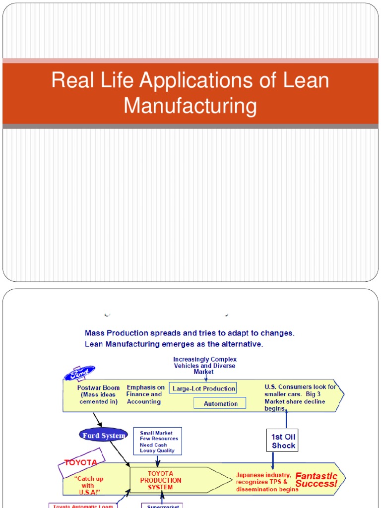 Real Life Applications of Lean Manufacturing | PDF