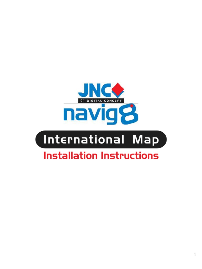 JNC Navig8 International Map Installation Instructions Secure Digital