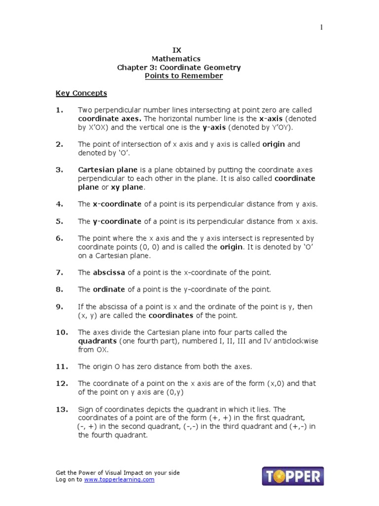 Coordinate Geometry Basics | PDF | Teaching Methods & Materials