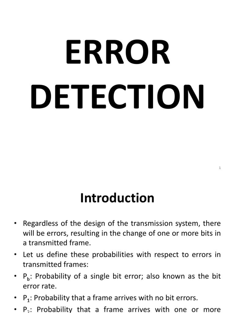Error Control, Digital Data Communication Technique PDF Error