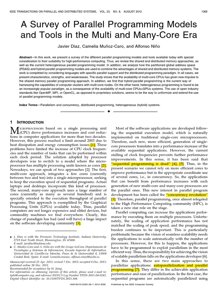 A Survey of Parallel Programming Models and Tools in The Multi and Many ... image.
