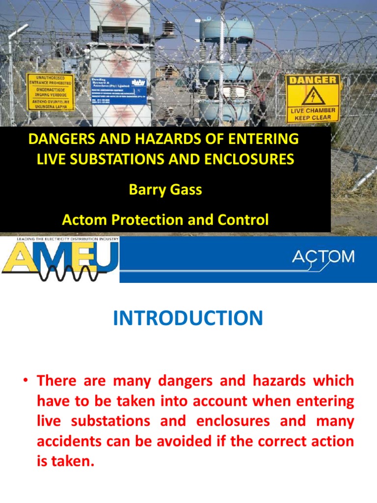 Substation Entry Safety Hazards | PDF | Electrical Substation | High ...