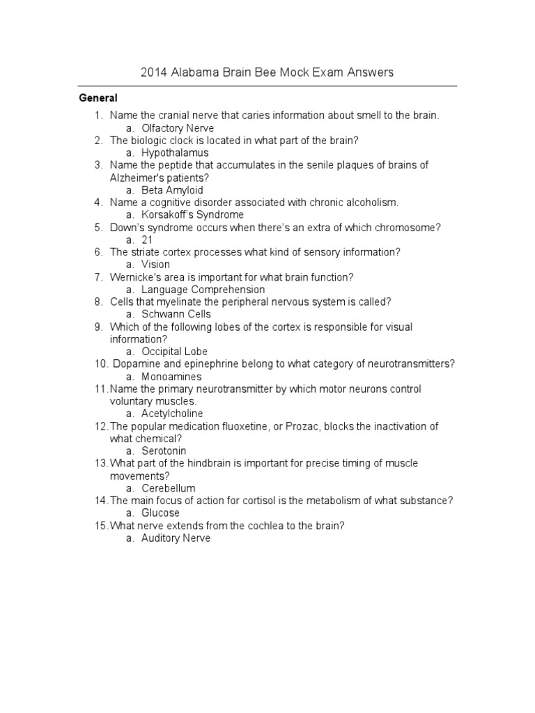 Brain Bee Mock Test
