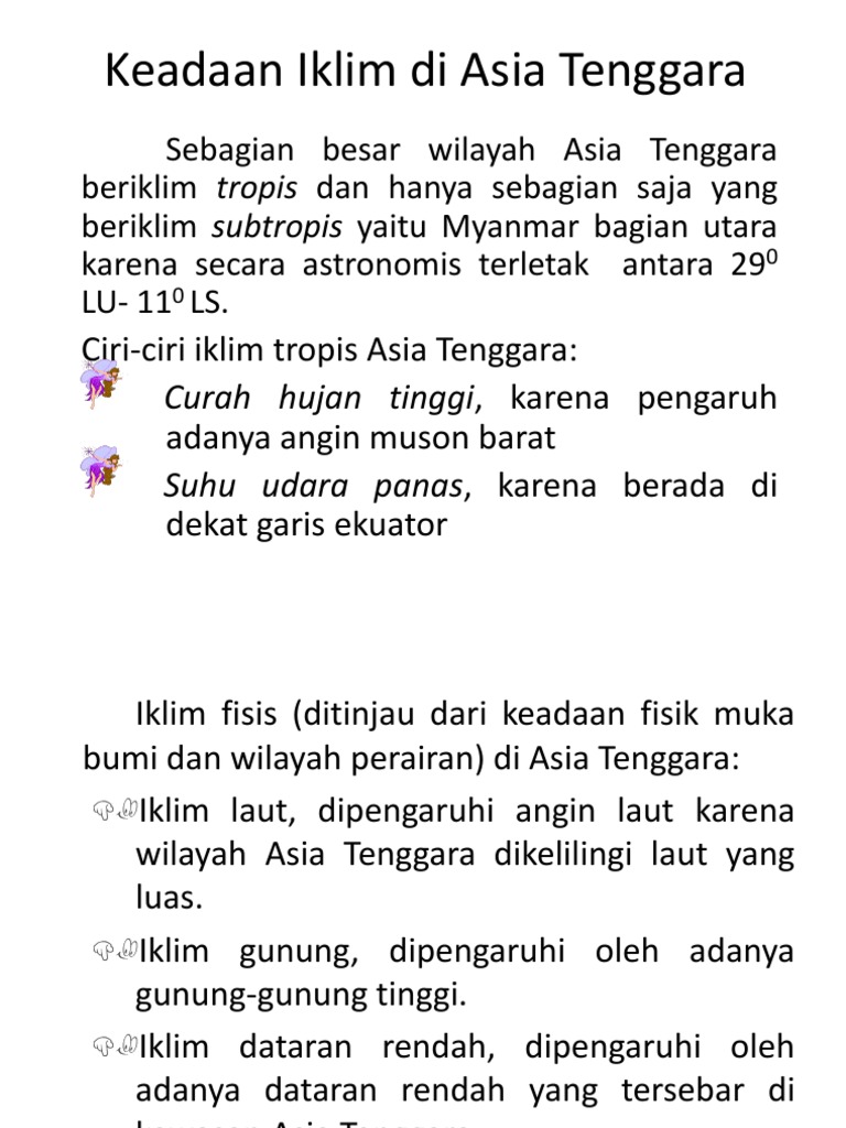 Keadaan Iklim Di Asia Tenggara