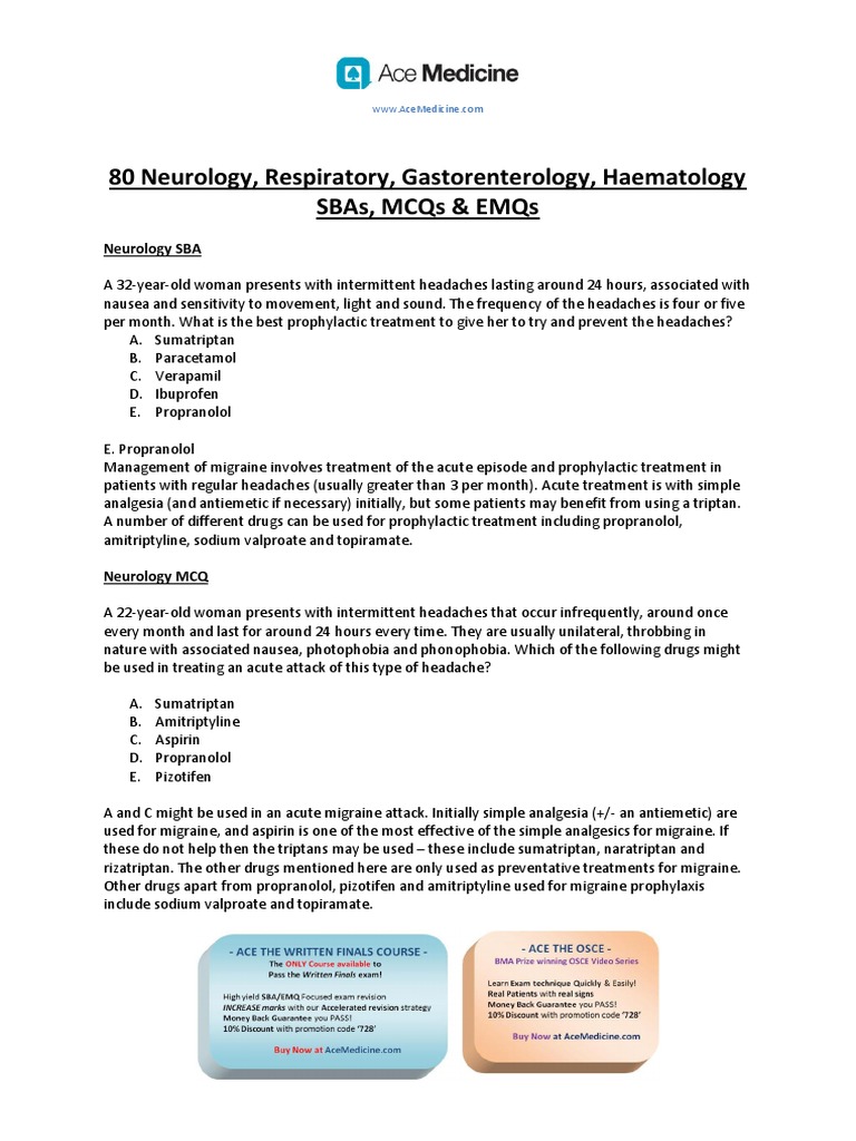 Neurology Case Studies and Treatments | PDF | Science & Mathematics