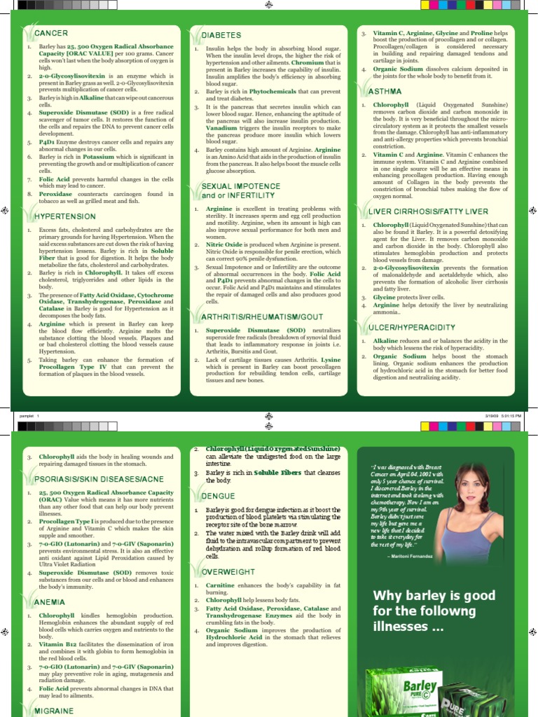 Why Barley Is Good For Following Illnesses.... | PDF | Superoxide