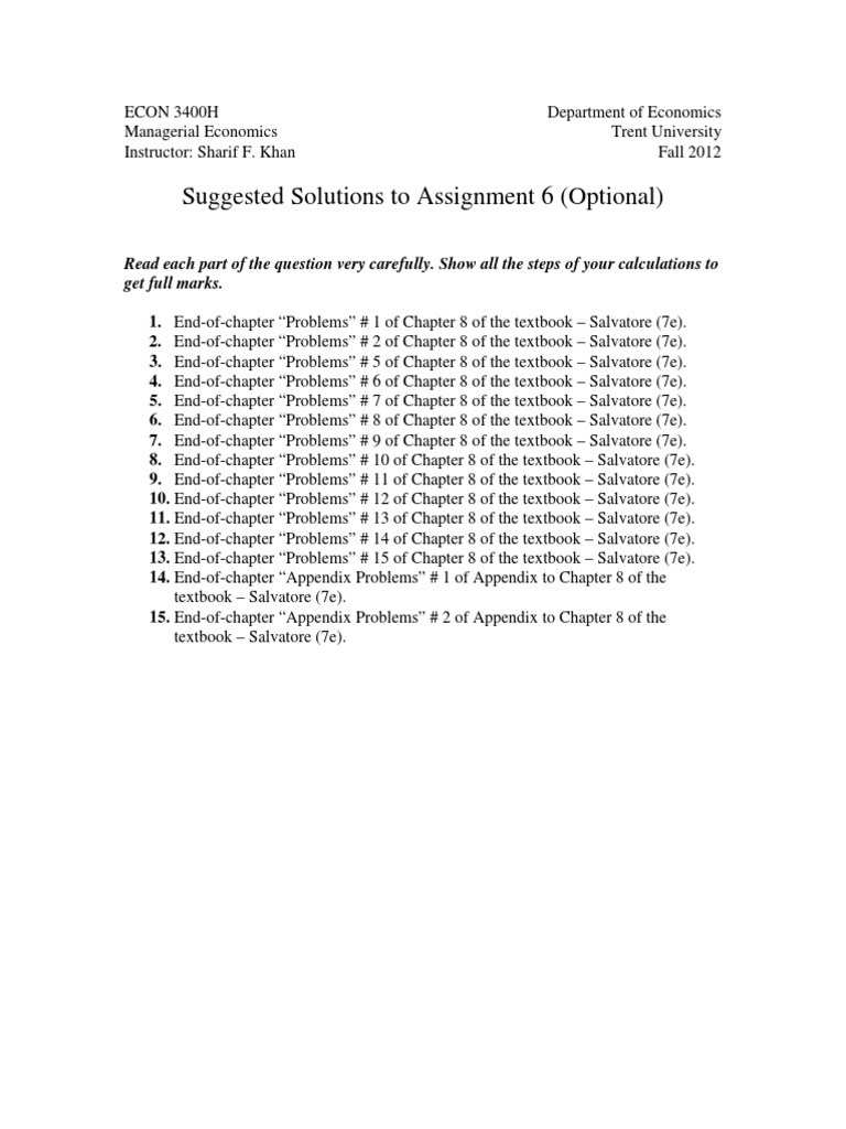 Managerial Economics Solutions | PDF | Long Run And Short Run | Average ...
