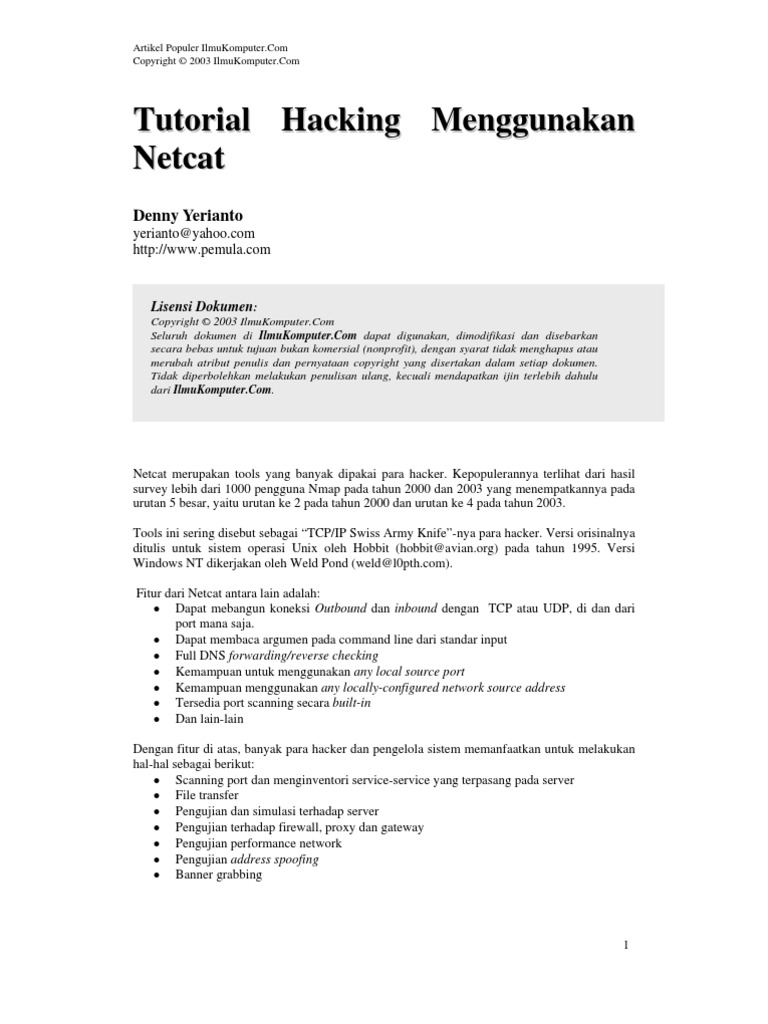 Netcat (Connect WIFI CEPAT) | PDF | Teknologi & Rekayasa