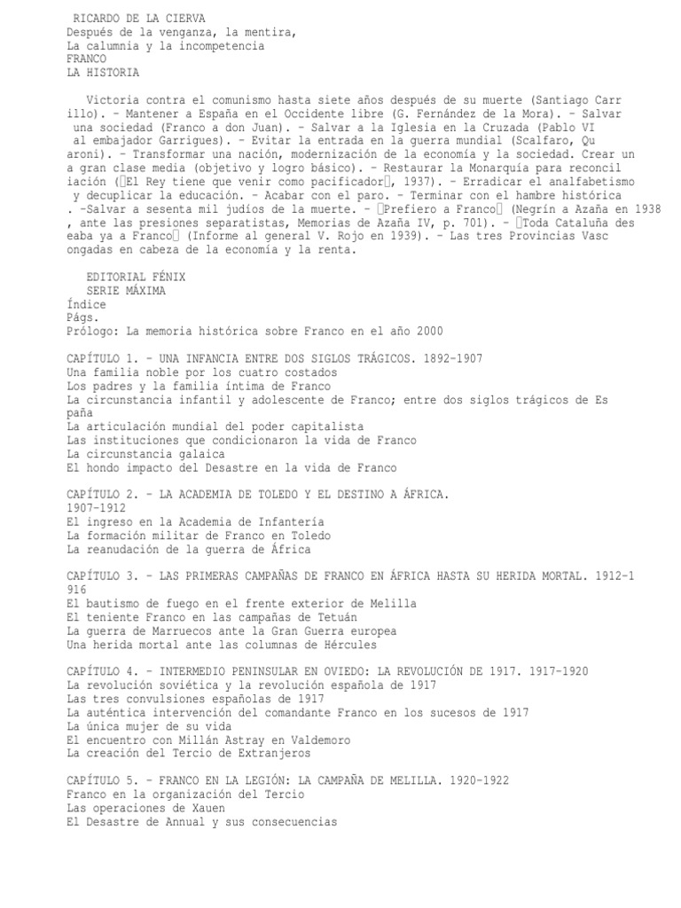 Franco De Ricardo De La Cierva Pdf