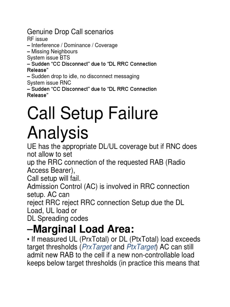 Common Causes of Call Drops | PDF
