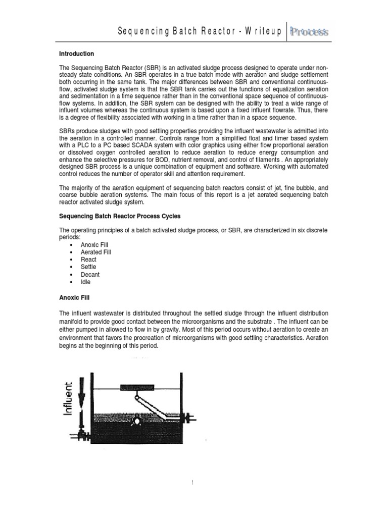 Sequencing Batch Reactor Overview | PDF | Sewage Treatment | Hydraulic ...