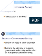 Business-Government-Society: Chapter One "Introduction To The Field"