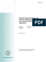 Materials Properties Database for High Temperature Alloys