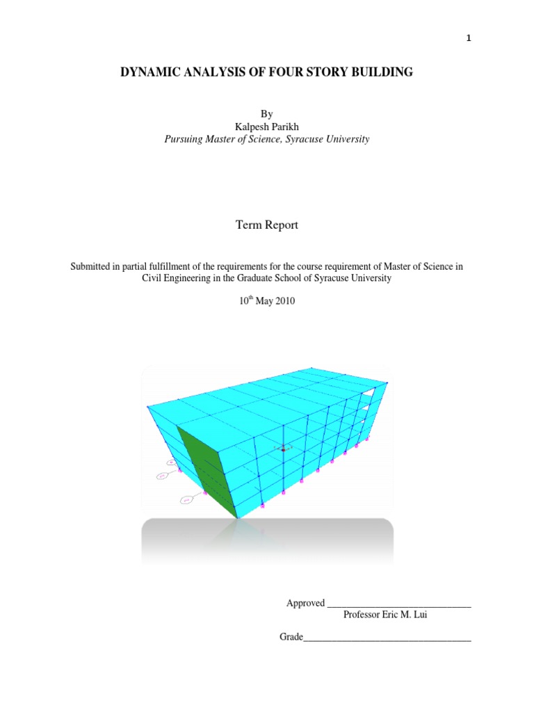 Dynamic Analysis of Four Story Building | PDF | Normal Mode | Beam ...