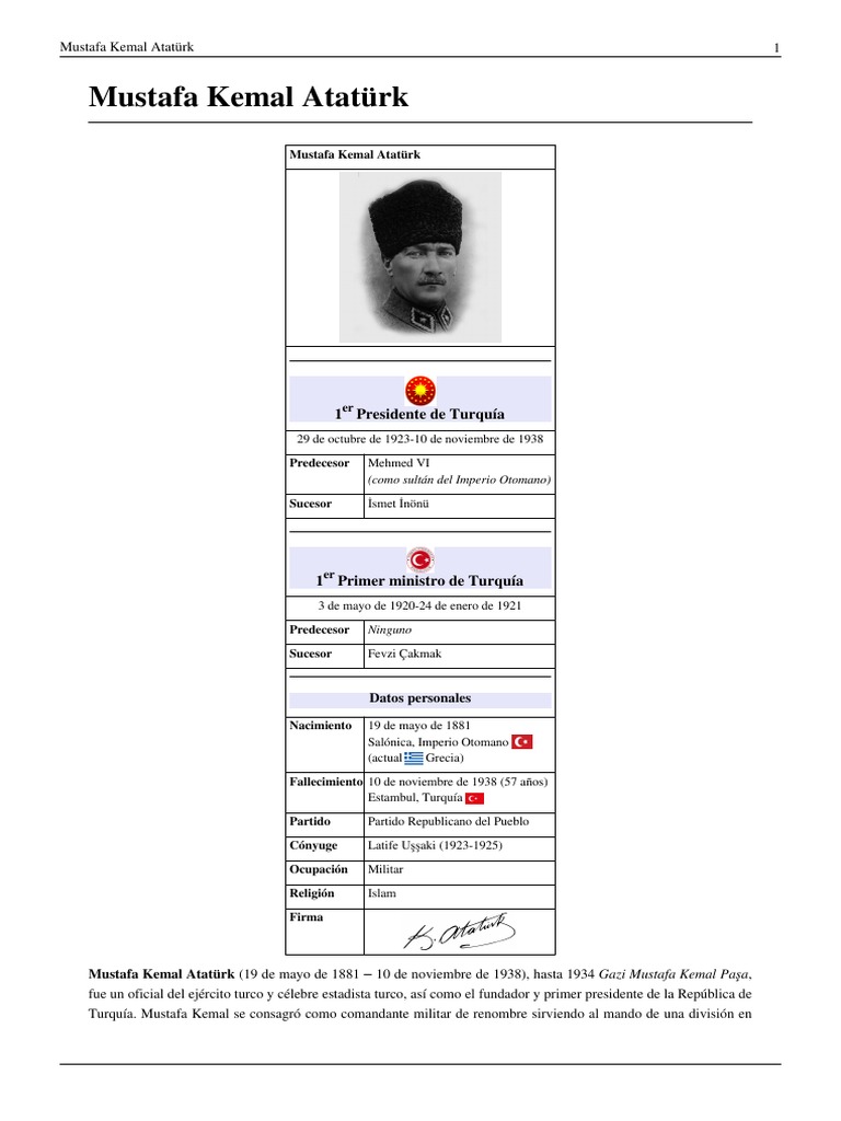 Mustafa Kemal Atatürk | PDF | Mustafa Kemal Atatürk | imperio Otomano