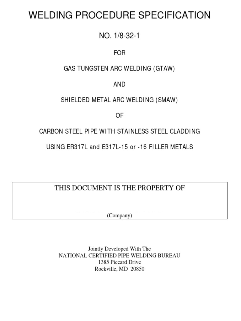 Welding Procedure for pipes Welding Pipe (Fluid Conveyance)