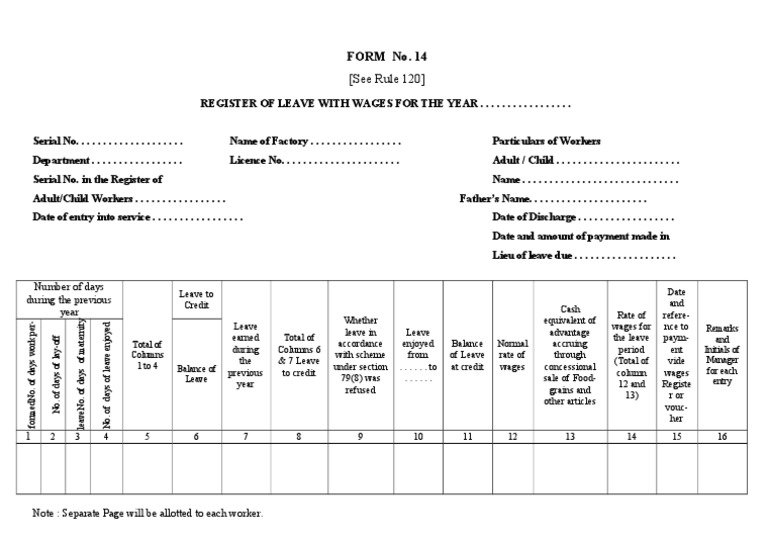 FORM No. 14 | PDF