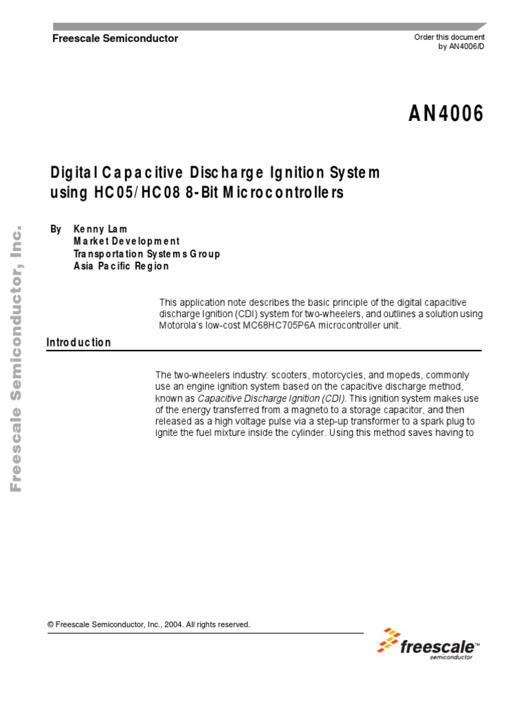 Digital Capacitive Discharge Ignition System Using HC05/HC08 8Bit