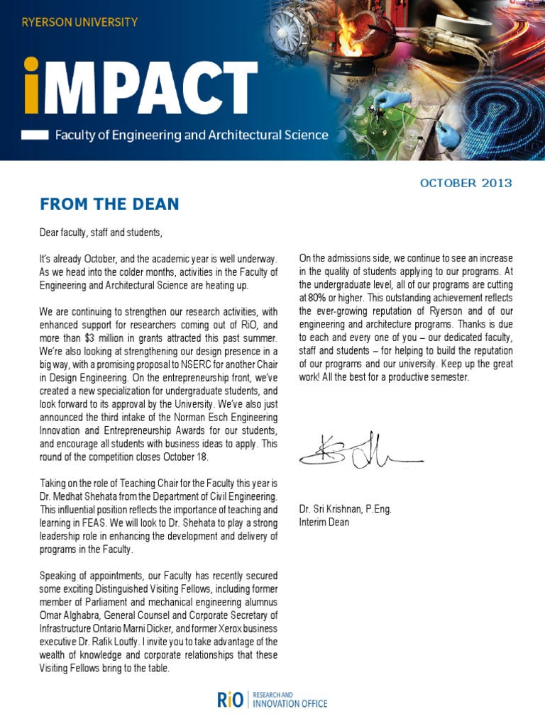 Ryerson Engineering Updates: October 2013 | PDF | Engineering | Smart Grid