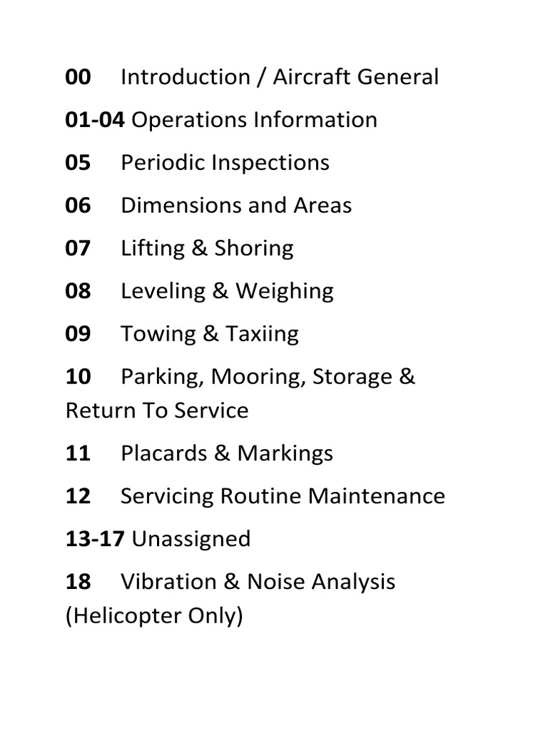ATA Chapter List for Aircraft Maintenance | PDF