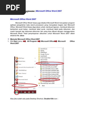 Belajar Dasar Pengoperasian Microsoft Office Word 2007 Pdf