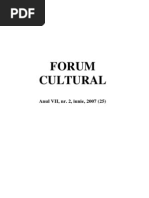 Revista Forum Cultural, Anul VII, NR, 2, Iunie 2007