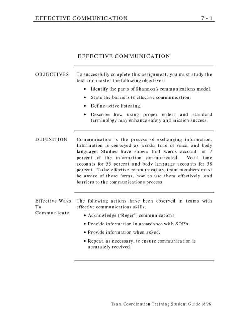 Effective Communication Training Guide | PDF