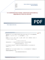 Sección 6.3 Combinaciones Lineales, Sistemas de Generadores y Dependencia Lineal de Vectores.