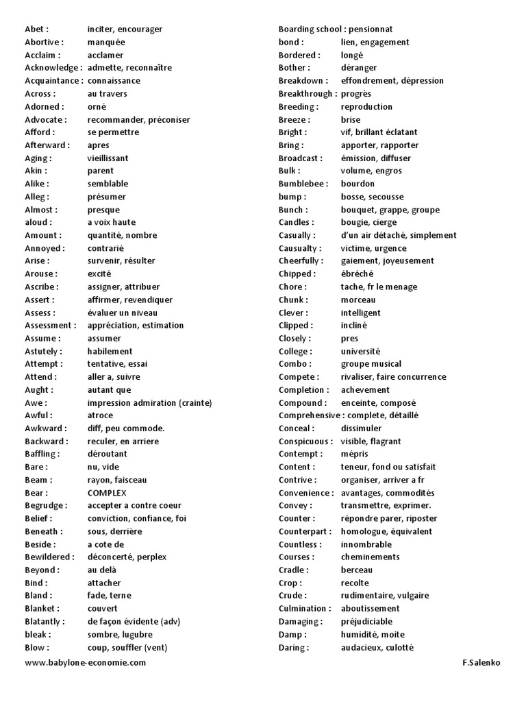 Vocabulary TOEFL PDF