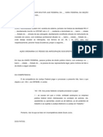 Ação contra demissão indevida e pedido de reintegração ao cargo público