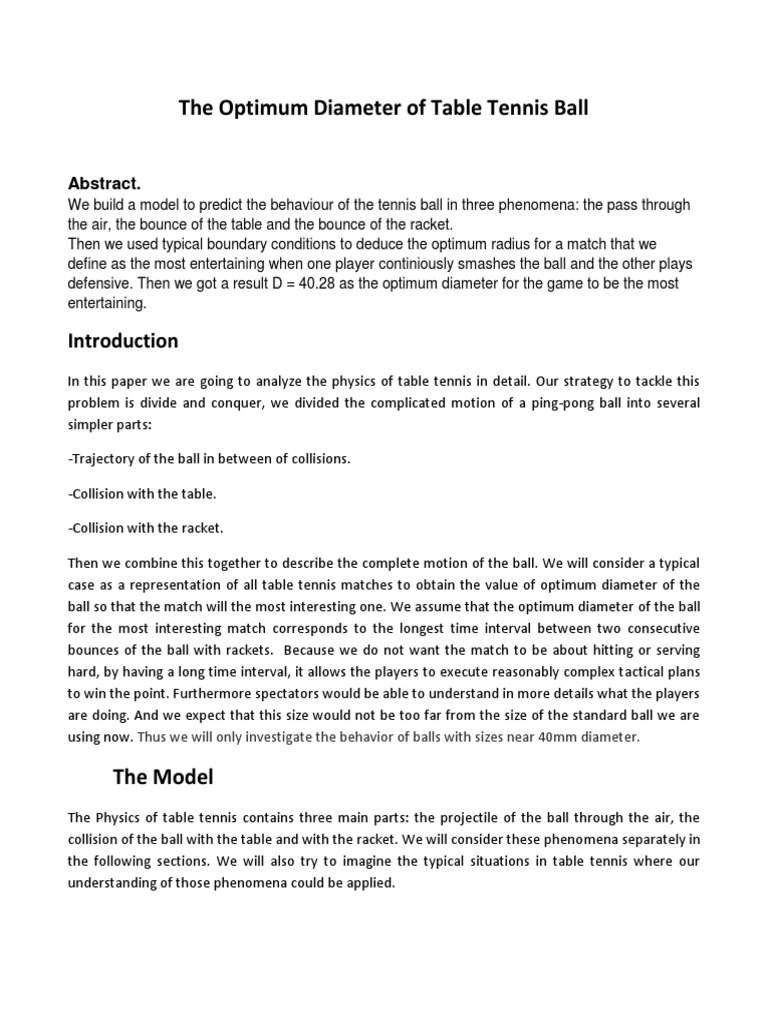 Table tennis essay example picture