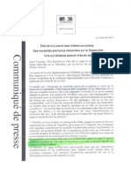 Dessoubre: Communiqué de Presse de La Préfecture Du Doubs, Page 1