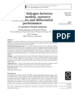 Dynamic Linkages Between Mental Models, Resource Constraints and Differential Performance: A Resource-Based Analysis