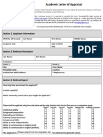 Academic Letter of Appraisal 2012