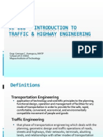 01 CE 122 Intro To Traffic & Highway Engineering