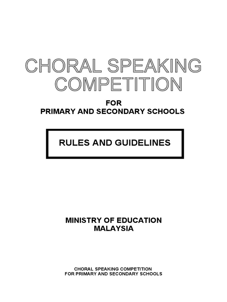 Choral Speaking Guidelines PDF Music Theory Musicology