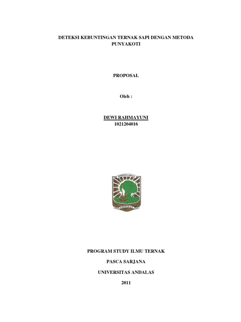 Contoh Proposal Tesis Dewi Peternakan