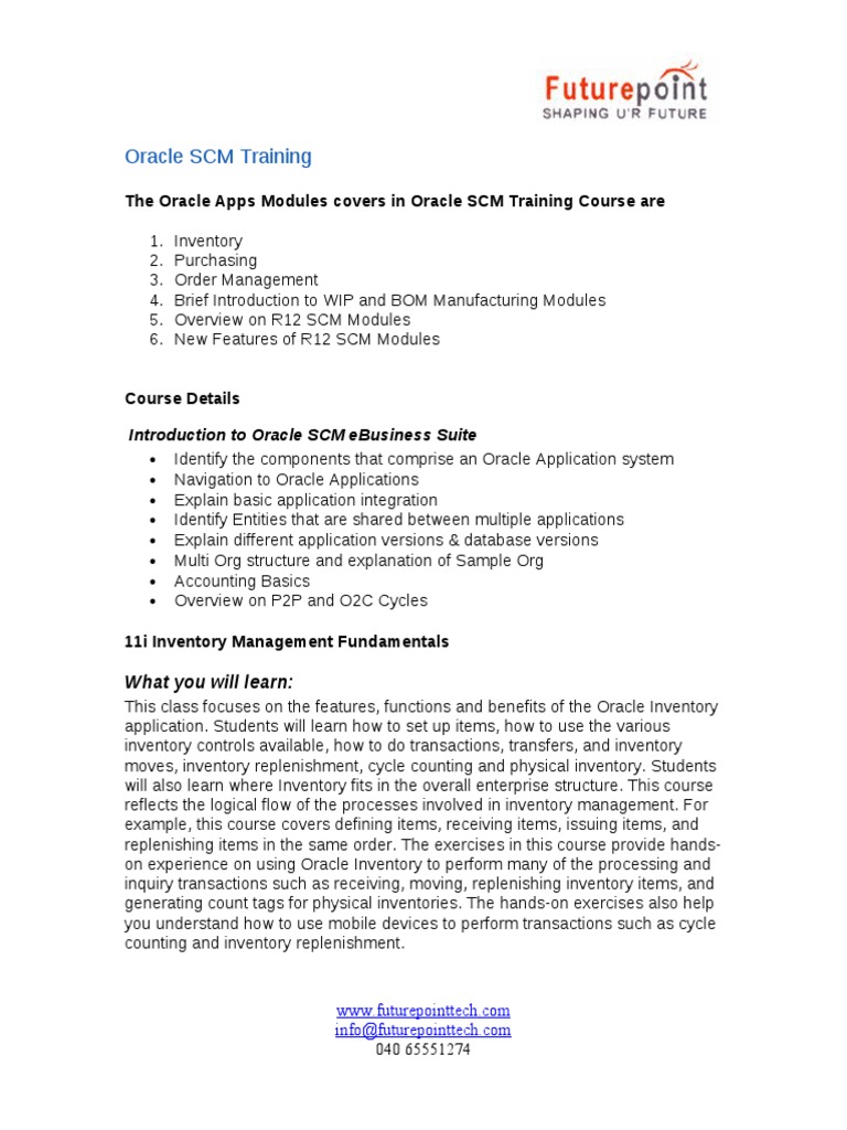 Oracle SCM Training | PDF