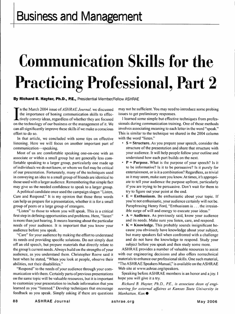 Effective Speaking Skills for Professionals | PDF | Public Speaking ...