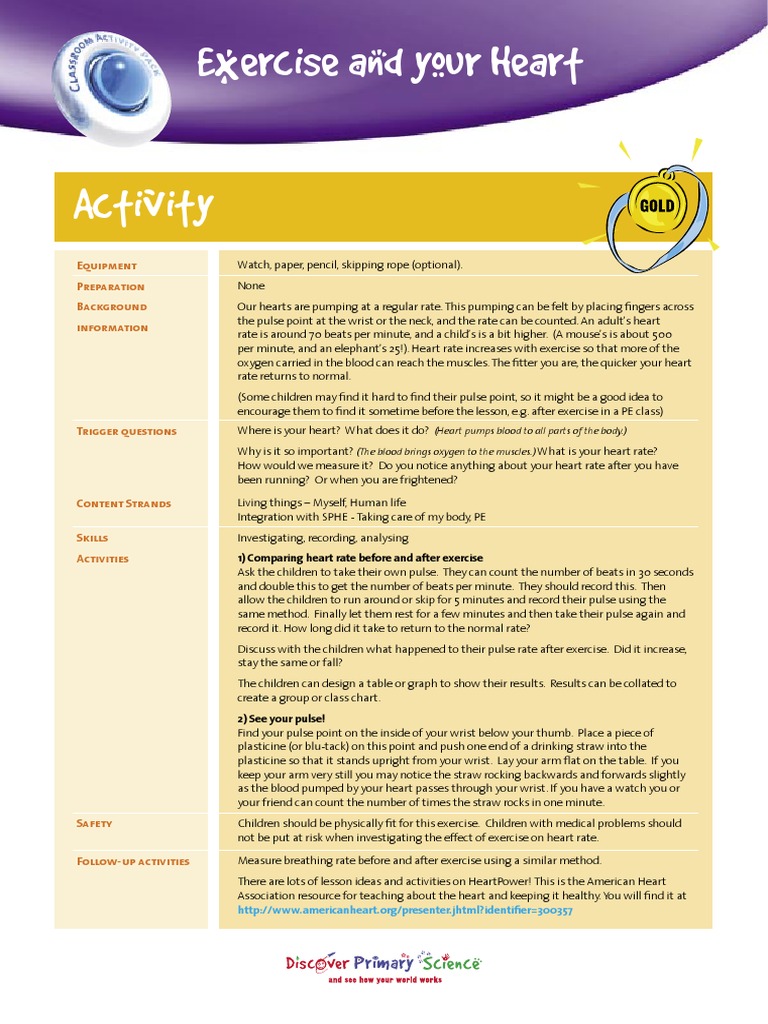 Exercise and Your Heart | PDF | Heart Rate | Heart