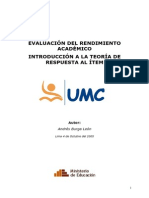 Evaluacion Del Rendimiento Academico - Introduccion a La Teoria de Respuestas