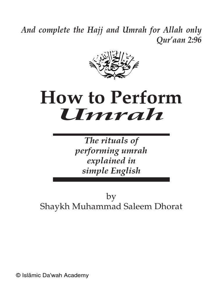How To Perform Umrah | PDF | Business