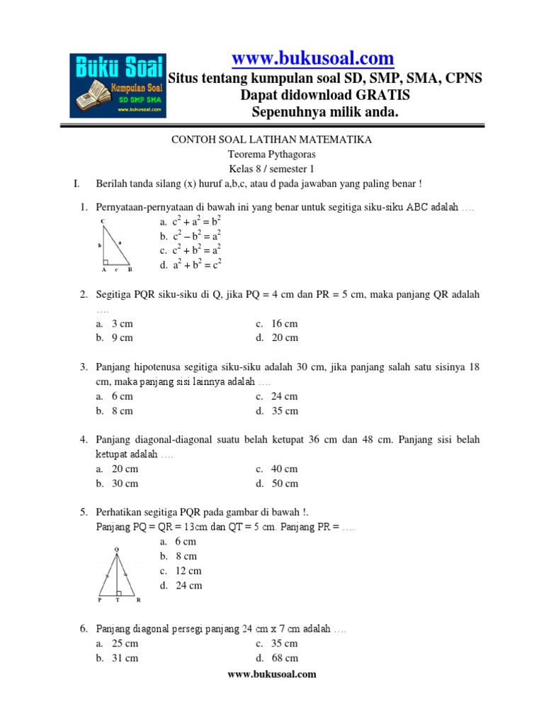 Contoh Soal Matematika Kelas 7 Semester 1 Kurikulum 2013 Contoh
