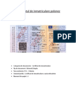 Certificatul de Inmatriculare Polonez