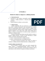 Lucrarea 1 Metode de Evaluare Şi Comparare A Calităţii Produselor