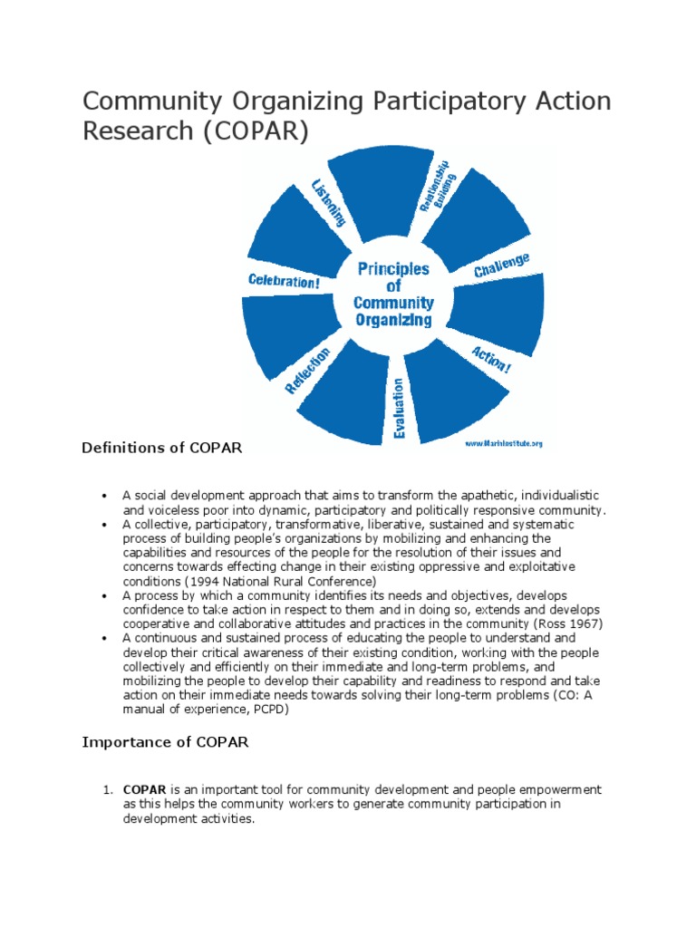 Community Organizing Participatory Action Research | PDF | Social Science