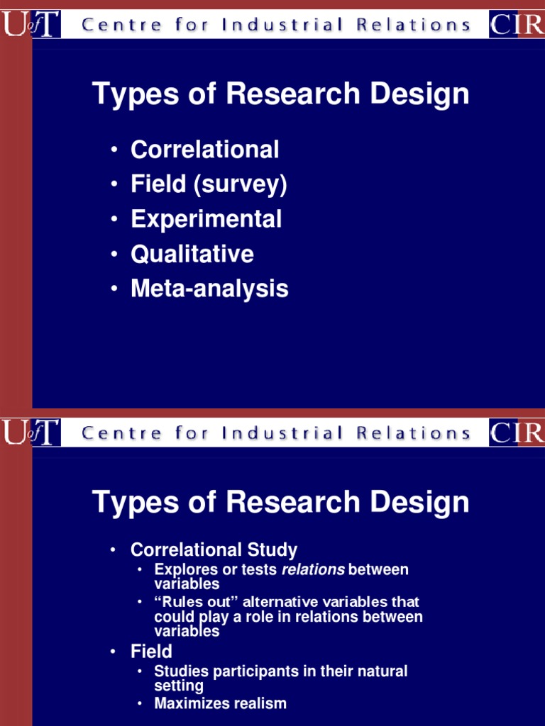 Types of Research Designs | PDF | Research Design | Experiment