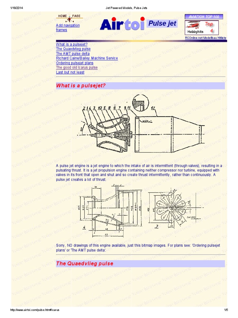 Jet Powered Models, Pulse Jets Jet Engine Aeronautics