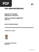 87th REPORT of the Public Accounts Committee (PAC) on  TAX  ADMINISTRATION  (29th August, 2013)