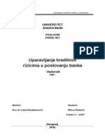 Upravljanje Kreditnim Rizicima U Poslovanju Banke - Diplomski